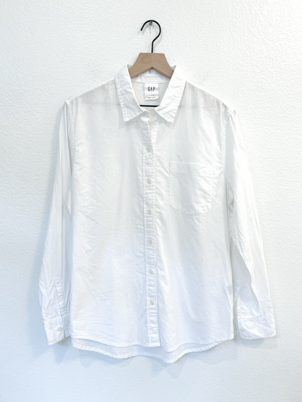 GAP | EUC - Women’s Linen Button Up Easy Shirt | White, L